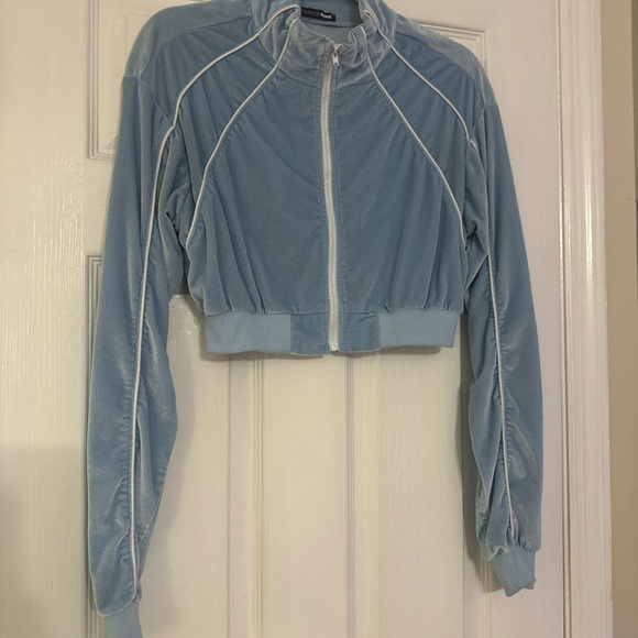 Women’s Blue Velour Tracksuit Loungewear Sz S Like-New Condition - Picture 7 of 14